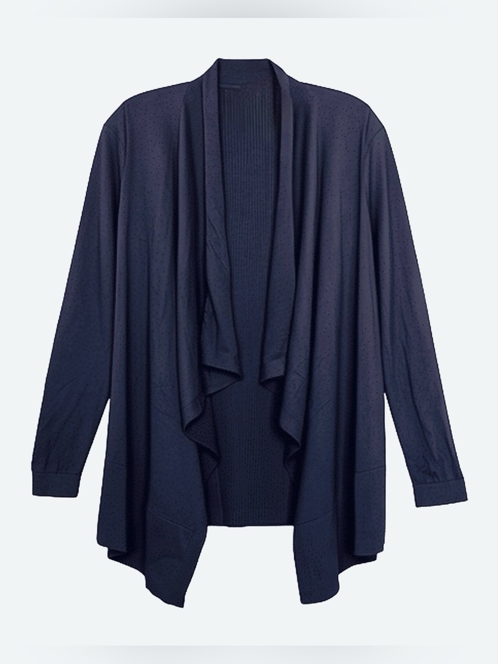 LANDS’ END Navy Blue Waterfall Cardigan Sweater